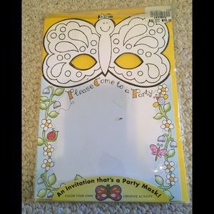 Posie party mask invitations (8) NWT